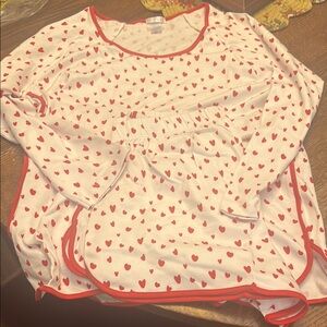 LAKE Heart Print Pajama Set - Brand New!